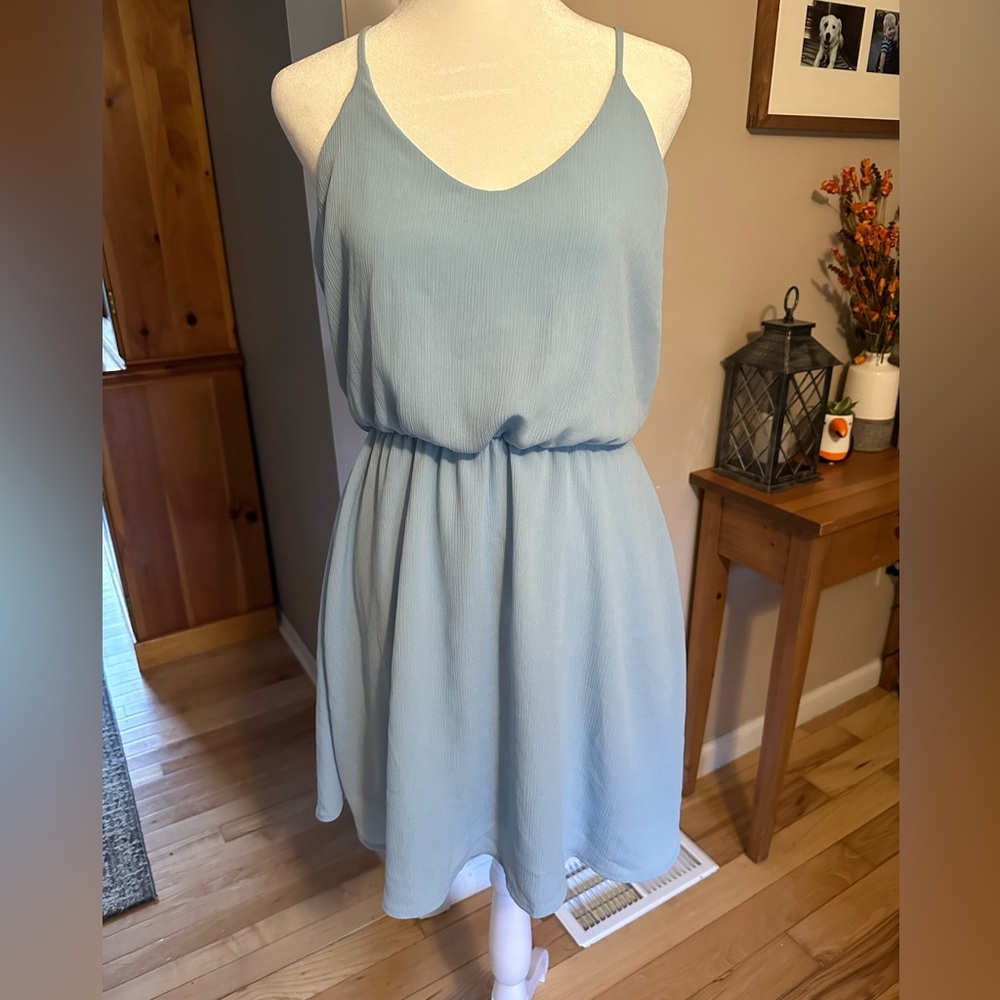 Lush Light Blue Mini Dress
